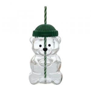 2025 Bearista BEAR Glass Jar Cold Cup Tumbler with Straw