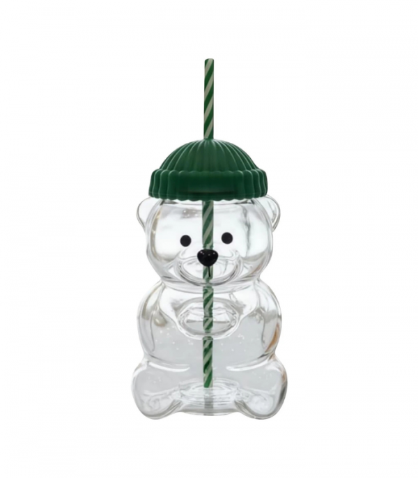 2025 Bearista BEAR Glass Jar Cold Cup Tumbler with Straw