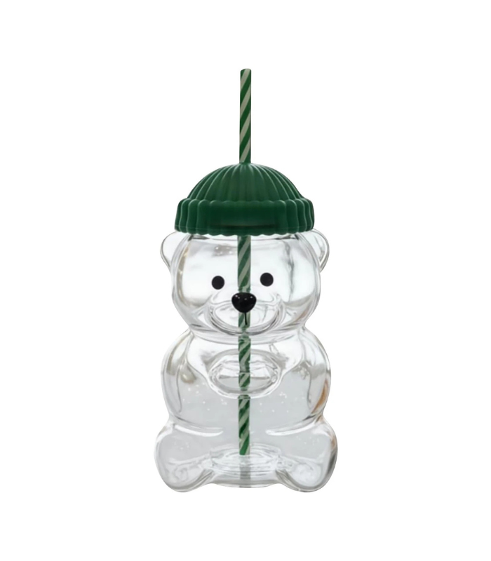 2025 Bearista BEAR Glass Jar Cold Cup Tumbler with Straw