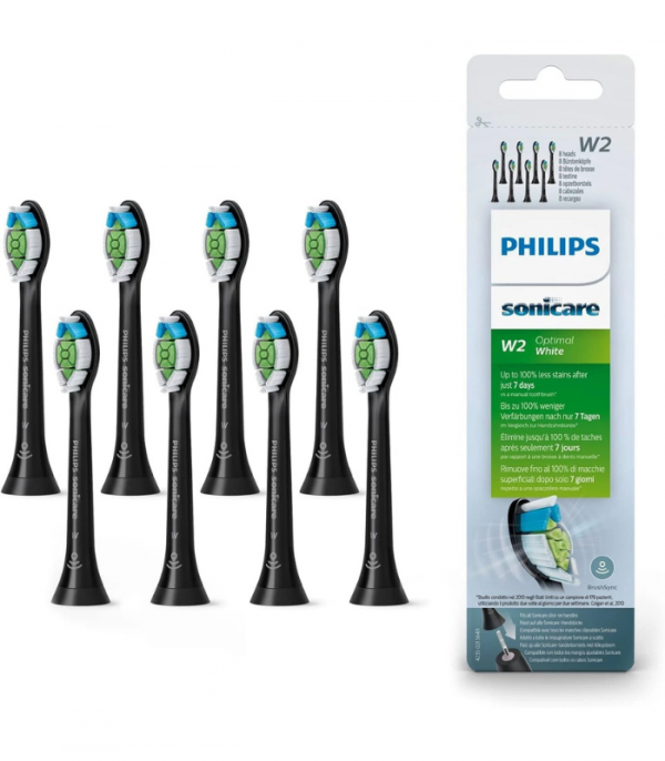 8x Packs Black W2 for Philips Sonicare DiamondClean Toothbrush Heads