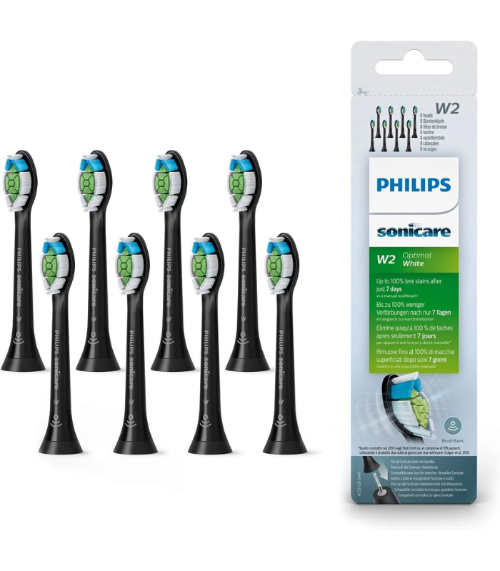 8x Packs Black W2 for Philips Sonicare DiamondClean Toothbrush Heads